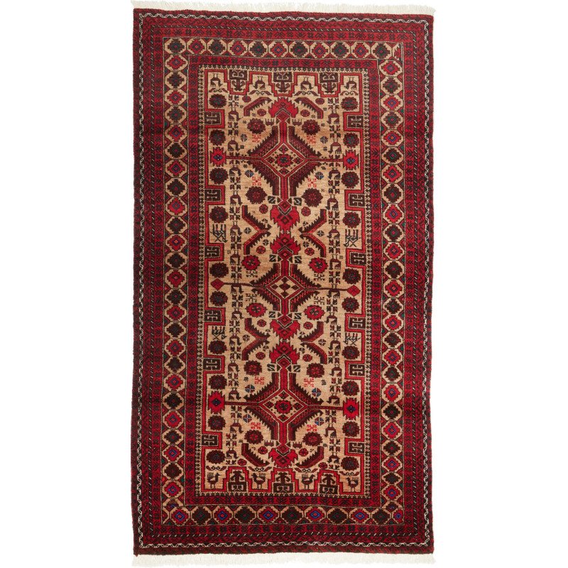 Baluch 96x181 Cm Baluch, Persia, Hand-carded Wool (warp: