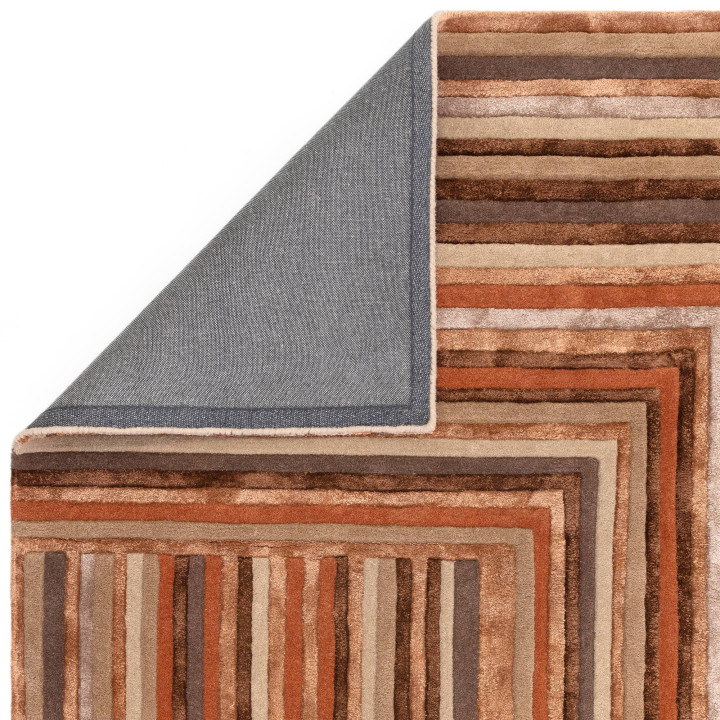 Tappeto Matrix geometrico marrone e rame 120x170