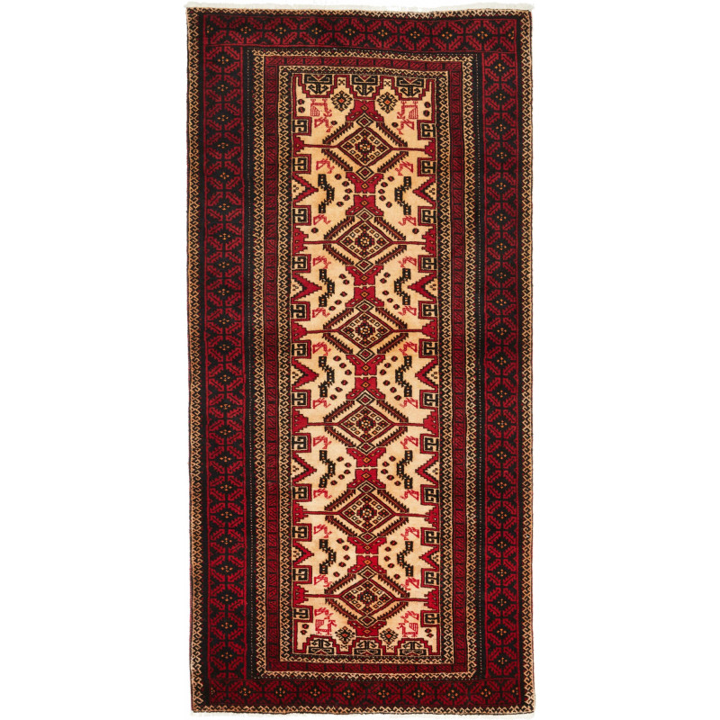 Baluch 100x208 Cm Baluch Persia Hand-carded Wool