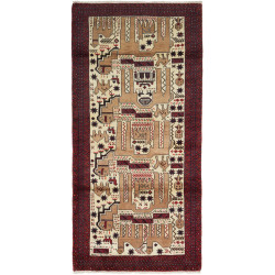 Baluch 92x200 Cm Baluch, Persia, Hand-carded Wool, Cotton,