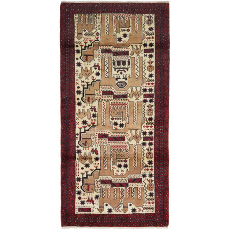 Baluch 92x200 Cm Baluch, Persia, Hand-carded Wool, Cotton,