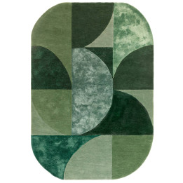 Tappeto Matrix geometrico verde scuro e verde ch