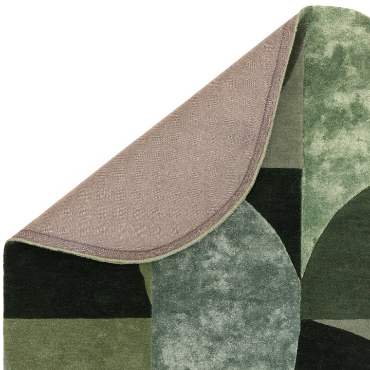 Rug Matrix geometric green dark green sage green