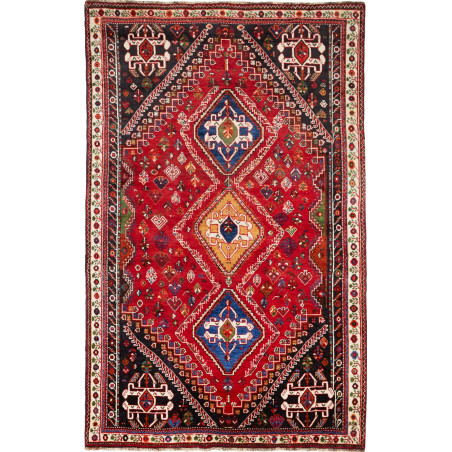 162x218 Cm Vintage Geometric Rug Caucasian Wool (warp:
