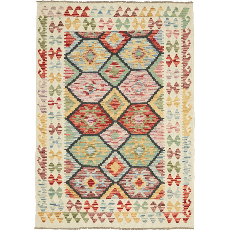 Kilim 129x181 Cm Kilim, Afghanistan, Hand-carded Wool,