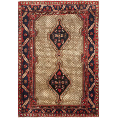 Hosseinabad 127x182 Cm Hosseinabad Persia, Hand-carded Wool