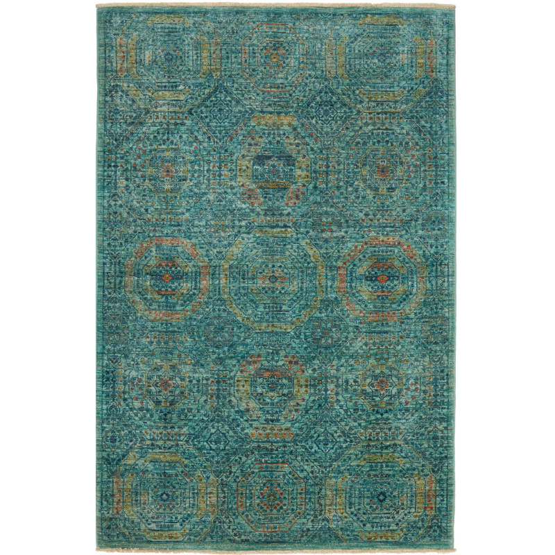 Rug Mamlouk Pakistan 124x187 Teal Antique Gold