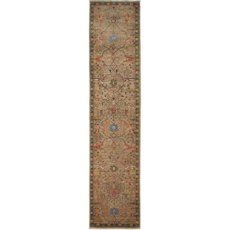 Rug Aryana Fine Pakistan 88x410 Sage Green Terr