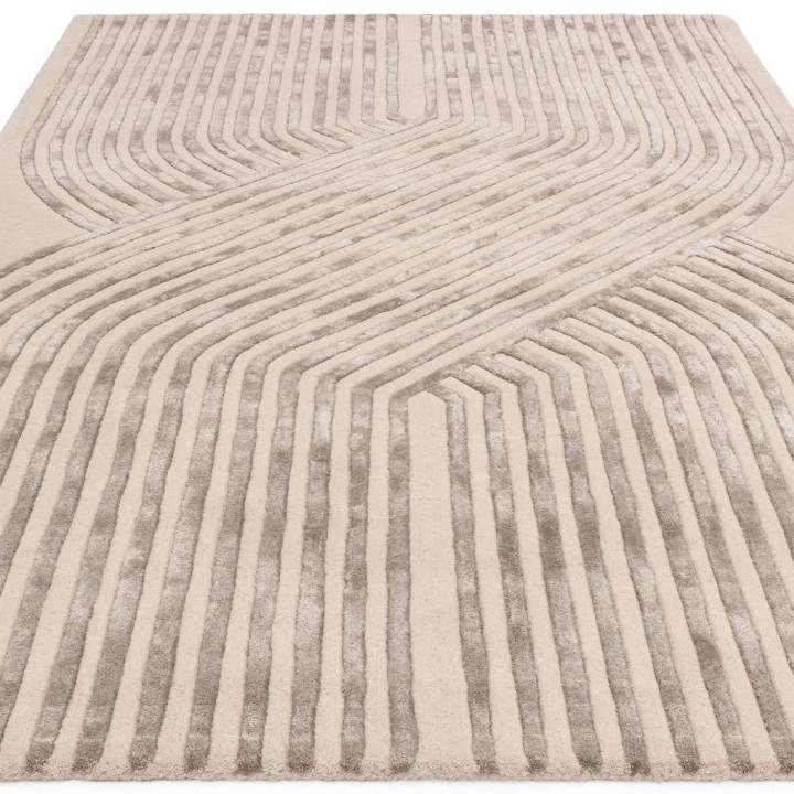 Tappeto Matrix geometrico beige e grigio chiaro