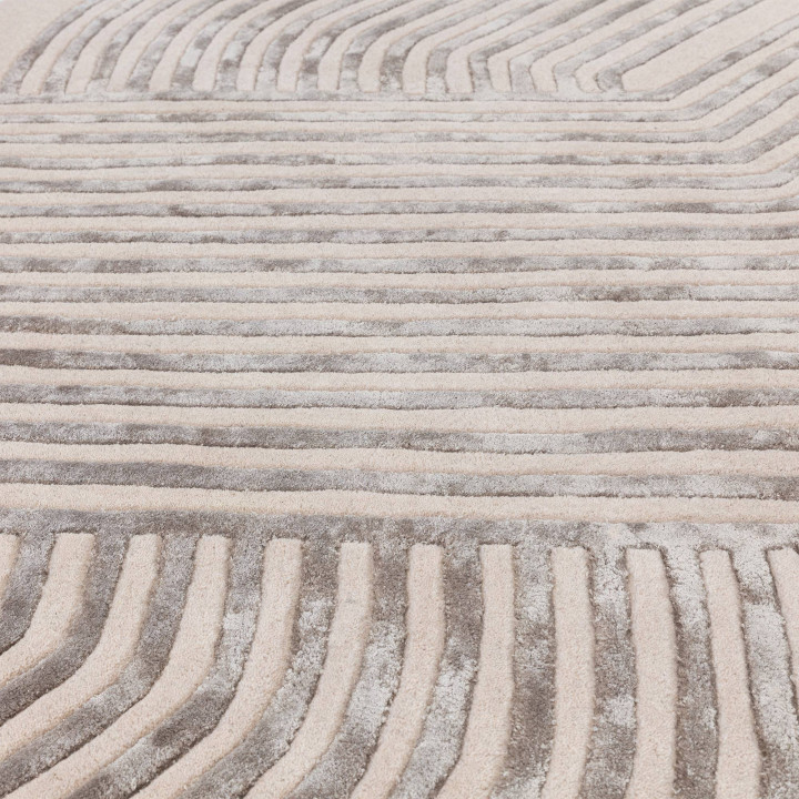 Tappeto Matrix geometrico beige e grigio chiaro