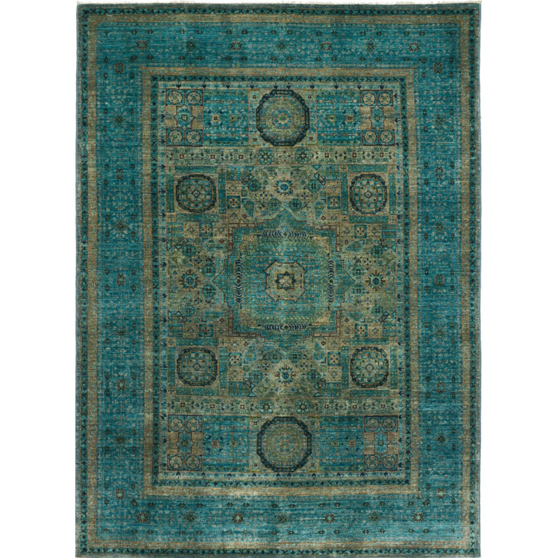 Rug Mamlouk Pakistan 150x202 Turquoise Olive Gr