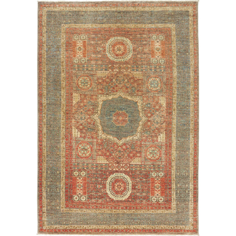 Rug Mamlouk Pakistan 127x189 Terracotta Red Blu