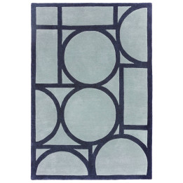 Rug Metro geometric dark blue light blue 120x170