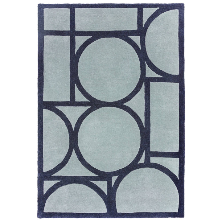 Rug Metro geometric dark blue light blue 120x170