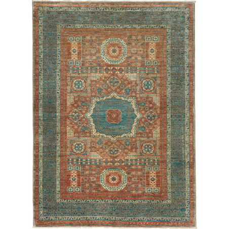 Rug Mamlouk Pakistan 128x178 Terracotta Teal