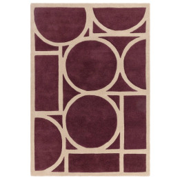 Tappeto Metro geometrico viola scuro e beige 200