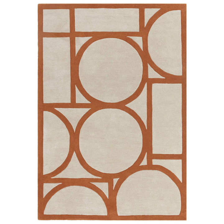 Tappeto Metro geometrico rame e beige 120x170 cm