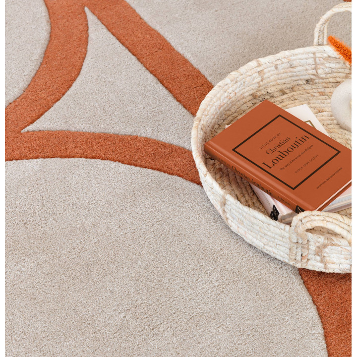 Tappeto Metro geometrico rame e beige 120x170 cm