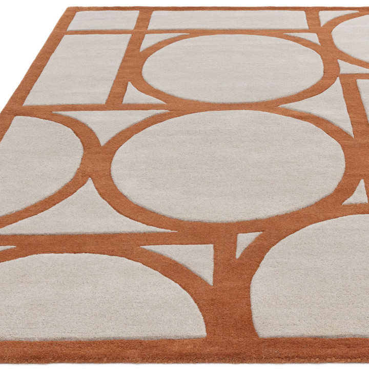 Tappeto Metro geometrico rame e beige 120x170 cm
