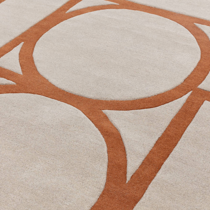 Tappeto Metro geometrico rame e beige 120x170 cm