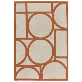Tappeto Metro geometrico rame e beige 160x230 cm