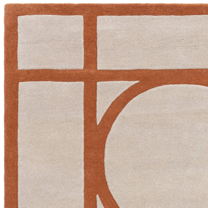 Rug Metro geometric copper beige 160x230 cm