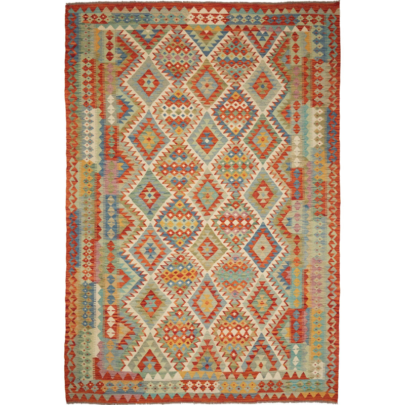 Kilim 204x294 Cm Kilim Afghanistan, Hand-carded Wool (warp: