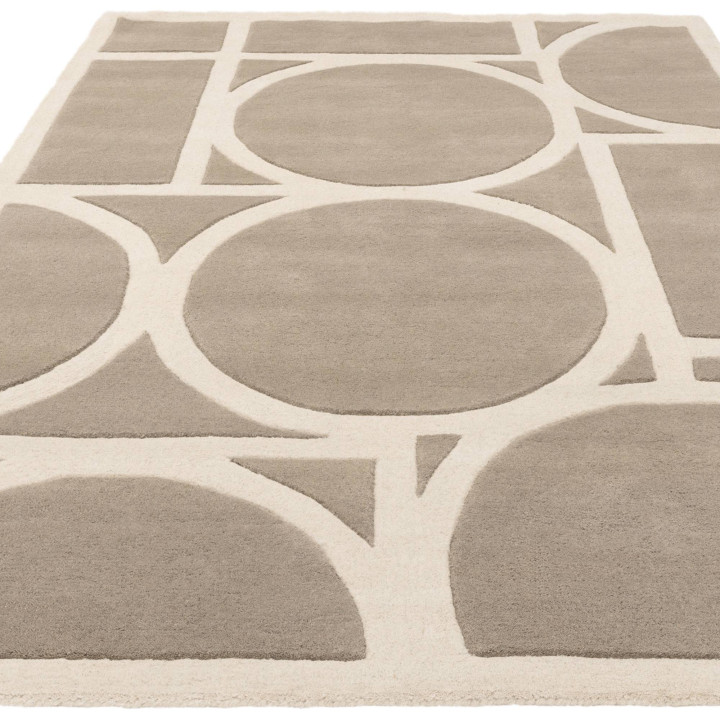 Tappeto Metro geometrico beige e tortora chiaro