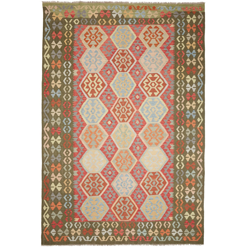 Kilim 198x302 Cm Kilim, Afghanistan, Hand-carded Wool (warp: