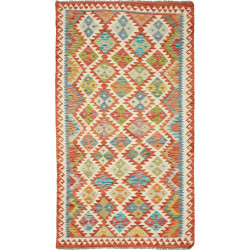 Kilim 110x202 Cm Kilim, Afghanistan, Hand-carded Wool (warp: