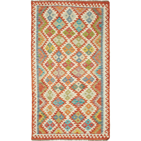 Kilim 110x202 Cm Kilim, Afghanistan, Hand-carded Wool (warp: