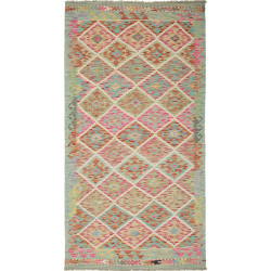Kilim 100x194 Cm Kilim, Afghanistan, Hand-carded Wool (warp: