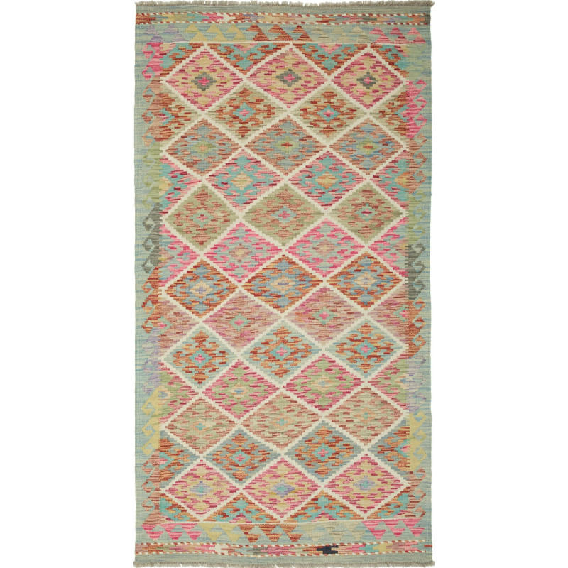 Kilim 100x194 Cm Kilim, Afghanistan, Hand-carded Wool (warp: