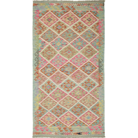Kilim 100x194 Cm Kilim, Afghanistan, Hand-carded Wool (warp: