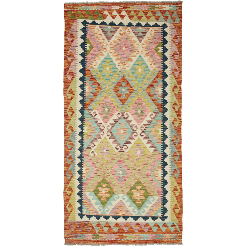 Kilim 98x204 Cm Kilim, Afghanistan, Hand-carded Wool (cotton