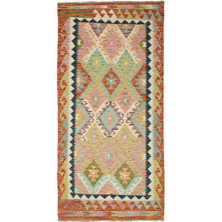Kilim 98x204 Cm Kilim, Afghanistan, Hand-carded Wool (cotton