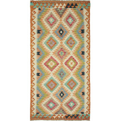 Kilim 101x202 Cm Kilim, Afghanistan, Hand-carded Wool (warp: