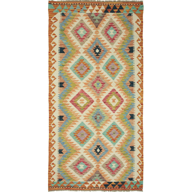 Kilim 101x202 Cm Kilim, Afghanistan, Hand-carded Wool (warp: