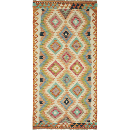 Kilim 101x202 Cm Kilim, Afghanistan, Hand-carded Wool (warp: