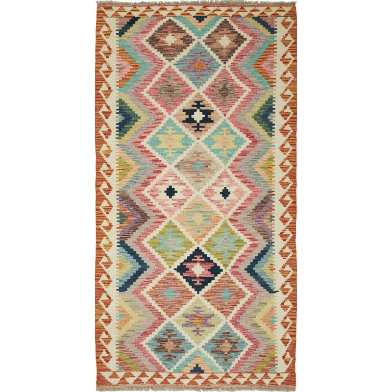 Kilim 101x202 Cm Kilim Afghanistan Hand-carded Wool (warp: