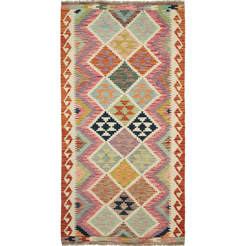 Kilim 101x203 Cm Kilim Afghanistan Hand-carded Wool (warp: