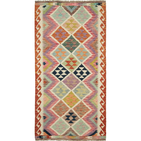 Kilim 101x203 Cm Kilim Afghanistan Hand-carded Wool (warp: