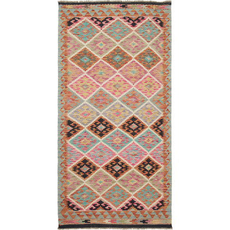 Kilim 103x202 Cm Kilim Afghanistan, Hand-carded Wool (warp: