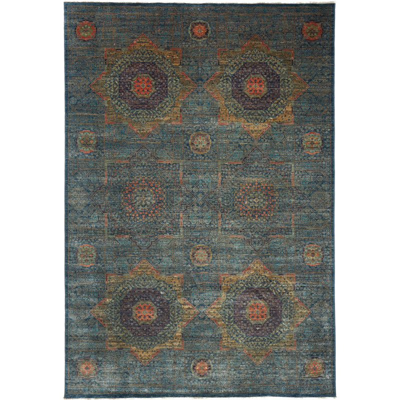 Rug Mamlouk Pakistan 203x299 Teal Ochre