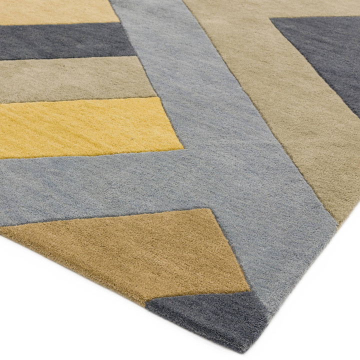 Rug Reef geometric grey yellow beige anthracite