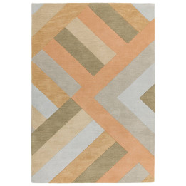 Rug Reef geometric peach olive green light beige