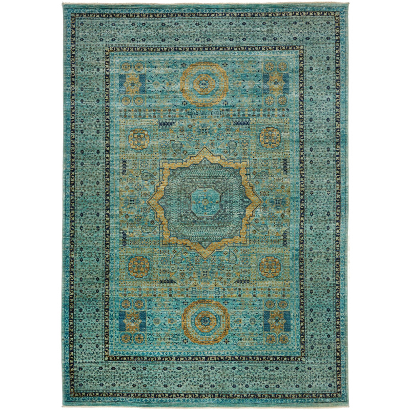 Rug Mamlouk Pakistan 207x294 Turquoise Gold