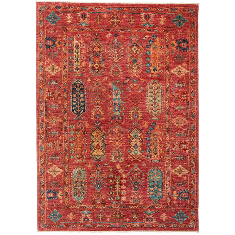 Rug Tribal Pakistan 127x176 Deep Red Turquoise