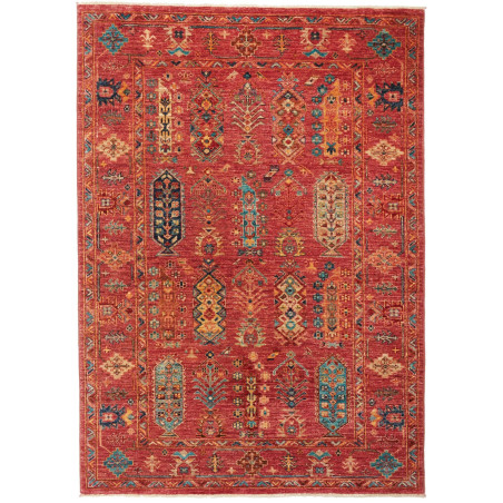 Rug Tribal Pakistan 127x176 Deep Red Turquoise
