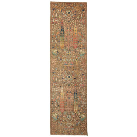 Rug Shahi Fine Pakistan 79x295 Brown Peacock Bl